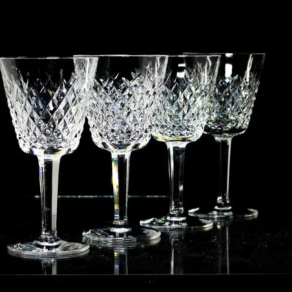Waterford Crystal Alana Claret Wine Stem Glasses 5 7/8" ~ Set Of 4 - Picture 1 of 14